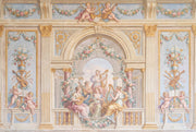 Classical Fresco Wallpaper Floral Garlands Cherubs Removable Wall Decor design