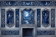 Starry Night Wallpaper Moonlit Castle Removable Constellation Wall Decor design