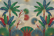 Art Deco Wallpaper Tropical Removable Palm Leaves Wall Decor design