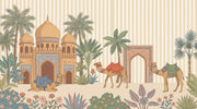 Desert Palace Wallpaper Arched Gateway Camels Wall Mural design