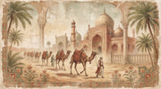 Desert Caravan Wallpaper Camels Mughal Palace Removable Wall Decor design