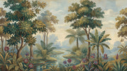 Landscape Mural Wallpaper Lush Forest Removable Tropical Foliage Wall Decor design
