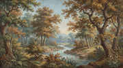Woodland Landscape Wallpaper River Autumn Trees Removable Wall Decor design