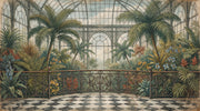 Tropical Conservatory Wallpaper Botanical Greenhouse Vintage Mural Wall Mural design