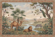Tropical Landscape Wallpaper Safari Animals River Valley Removable Wall Decor design