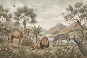 Cloudy Sky Wallpaper Tropical Birds Wall Mural design