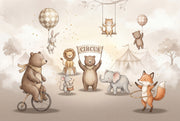 Circus Wallpaper Nursery Watercolor Removable Wall Decor design