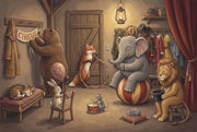 Circus Wallpaper Storybook Illustration Removable Whimsical Wall Decor design
