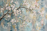 Cherry Blossom Wallpaper Floral Branch Hand Painted Removable Wall Decor design