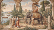 Classical Landscape Mural Wallpaper Ancient Roman Garden Elephant Procession Removable Wall Decor design