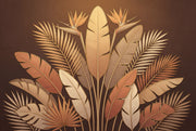 Tropical Leaves Wallpaper Palm Fronds Bird Of Paradise Removable Wall Decor design