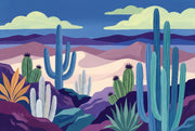 Desert Landscape Wallpaper Cacti Southwestern Removable Wall Decor design