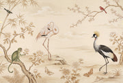 Landscape Mural Wallpaper Bamboo Flamingo Removable Wall Decor design