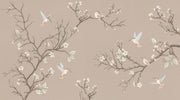 Muted Green Wallpaper Botanical Removable Bird Wall Decor design