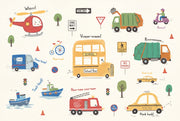 School Bus Wallpaper Transportation Kids Wall Mural design