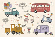 Carnival Wallpaper Kids Wallpaper Removable Vehicles Wall Decor design