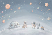 Watercolor Texture Wallpaper Space Illustration Moon Hotel Wall Mural design
