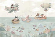 Cloudy Sky Wallpaper Ocean Scene Removable Kids Wall Decor design