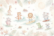 Tropical Beach Wallpaper Surfing Safari Ocean Waves Removable Wall Decor design