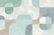 Abstract Wallpaper Geometric Shapes Soft Pastel Blue Wall Mural design