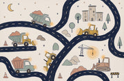 Construction Wallpaper Kids Winding Road Wall Mural design