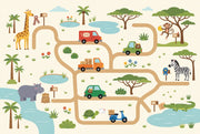 Cartoon Map Wallpaper Bright Safari Removable Wall Decor design