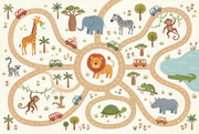 Safari Wallpaper Kids Removable Animal Map Wall Decor design
