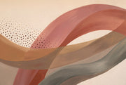 Ribbon Waves Wallpaper Terracotta Neutral Tones Removable Wall Decor design