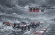 Formula Racing Cars Wallpaper Rainstorm Racetrack Removable Wall Decor design