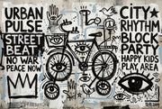 Bright Background Wallpaper Graffiti Street Art Removable Wall Decor design