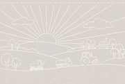 Nursery Wallpaper Farm Landscape Sun Rays Removable Wall Decor design