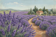 Lavender Field Wallpaper Provence Countryside Removable Rustic Farmhouse Wall Decor design
