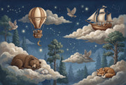 Hot Air Balloon Wallpaper Night Sky Removable Constellation Wall Decor design