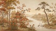 Asian Landscape Wallpaper Traditional Pavilion Pagoda Palace Wall Mural design