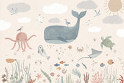 Underwater Wallpaper Ocean Whale Removable Wall Decor design