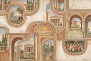 Classical Fresco Wallpaper Roman Architecture Removable Arched Colonnade Wall Decor design