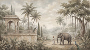 Vintage Wallpaper Tropical Elephant Wall Mural design