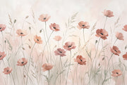 Poppy Flowers Wallpaper Soft Floral Wildflower Meadow Wall Mural design