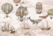 Hot Air Balloons Wallpaper Airships Flying Whales Removable Wall Decor design