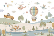 Hot Air Balloon Wallpaper Storybook Nursery Removable Wall Decor design