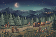 Night Sky Wallpaper Mountain Landscape Removable Camping Wall Decor design
