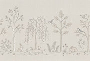 Woodland Wallpaper Forest Landscape Line Art Removable Wall Decor design