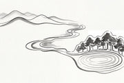 Minimalist Landscape Wallpaper Ink Wash Removable Monochrome Wall Decor design