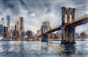 Suspension Bridge Wallpaper Cityscape Skyline Removable Wall Decor design
