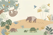 Nursery Wallpaper Jungle Cute Animals Wall Mural design