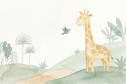 Watercolor Wallpaper Giraffe Removable Nursery Wall Decor design