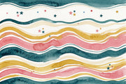 Watercolor Texture Wallpaper Painted Waves Starry Stripes Wall Mural design