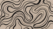 Abstract Wallpaper Wavy Black Lines Wall Mural design