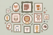 Nursery Wallpaper Cute Animals Gallery Wall Frames Removable Wall Decor design