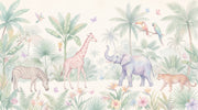 Pastel Butterflies Wallpaper Tropical Safari Wall Mural design
